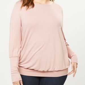 BLOUSON TOP WITH BANDED BOTTOM